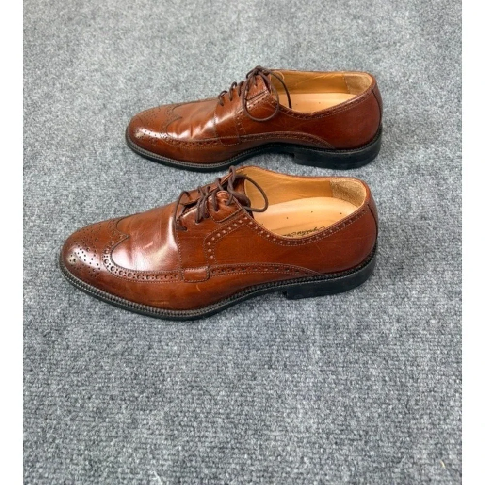 Johnston & Murphy Mens Wingtip  Brown Oxford Dress Shoes 15-4630 Size 9 1/2 M